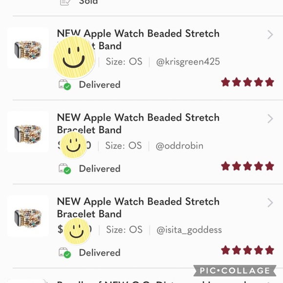 NEW Apple Watch Beaded Stretch Bracelet Band - Picture 2 of 3